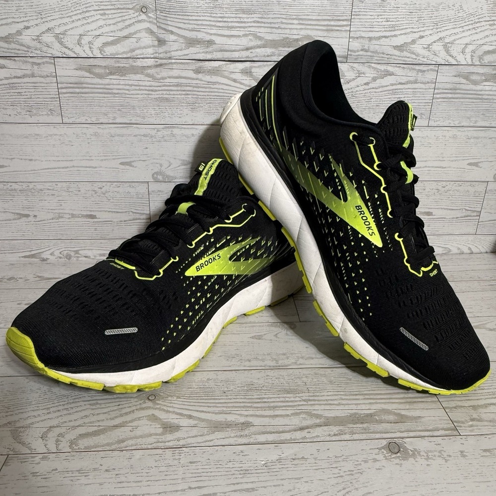 Brooks Ghost 13 Running Shoes Black Nightlife Mens Sz 13 Athletic Sneakers Walk
